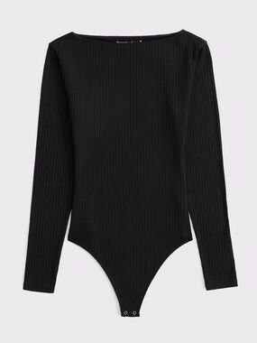 Abercrombie Long-Sleeve Wide Rib Slash Bodysuit